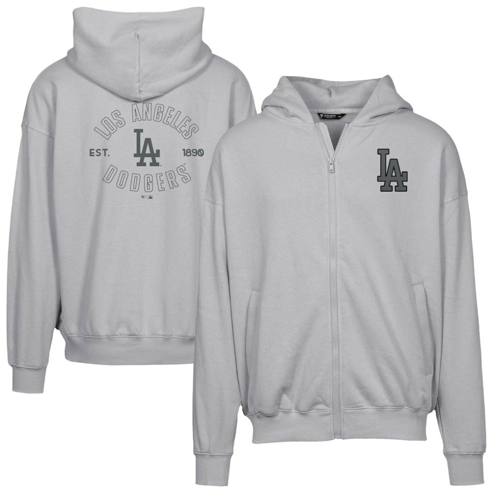 Los Angeles Dodgers Levelwear Uphill Abyssal Full-Zip Hoodie - Gray Hoodies