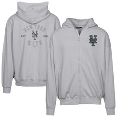 New York Mets Levelwear Uphill Abyssal Full-Zip Hoodie - Gray Hoodies