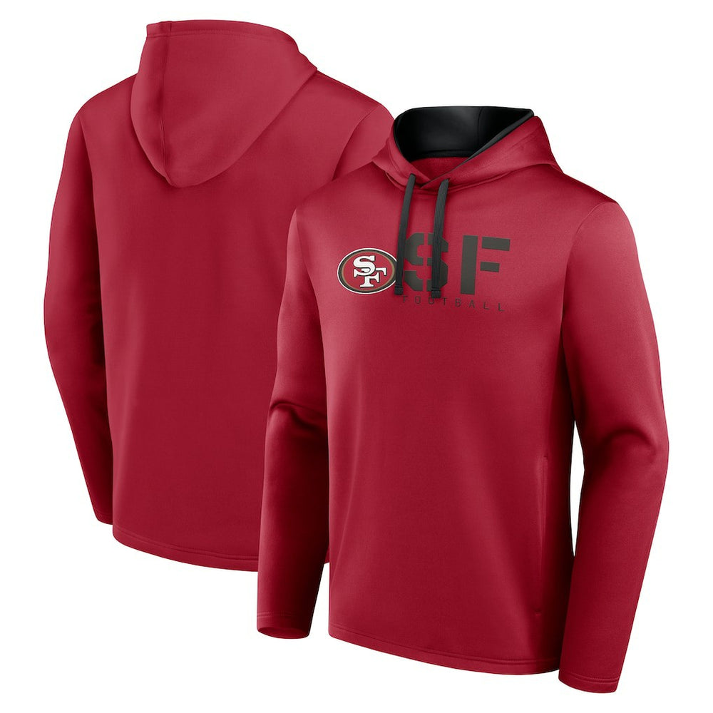 San Francisco 49ers Logo Athletic Head Start Pullover Hoodie Scarlet
