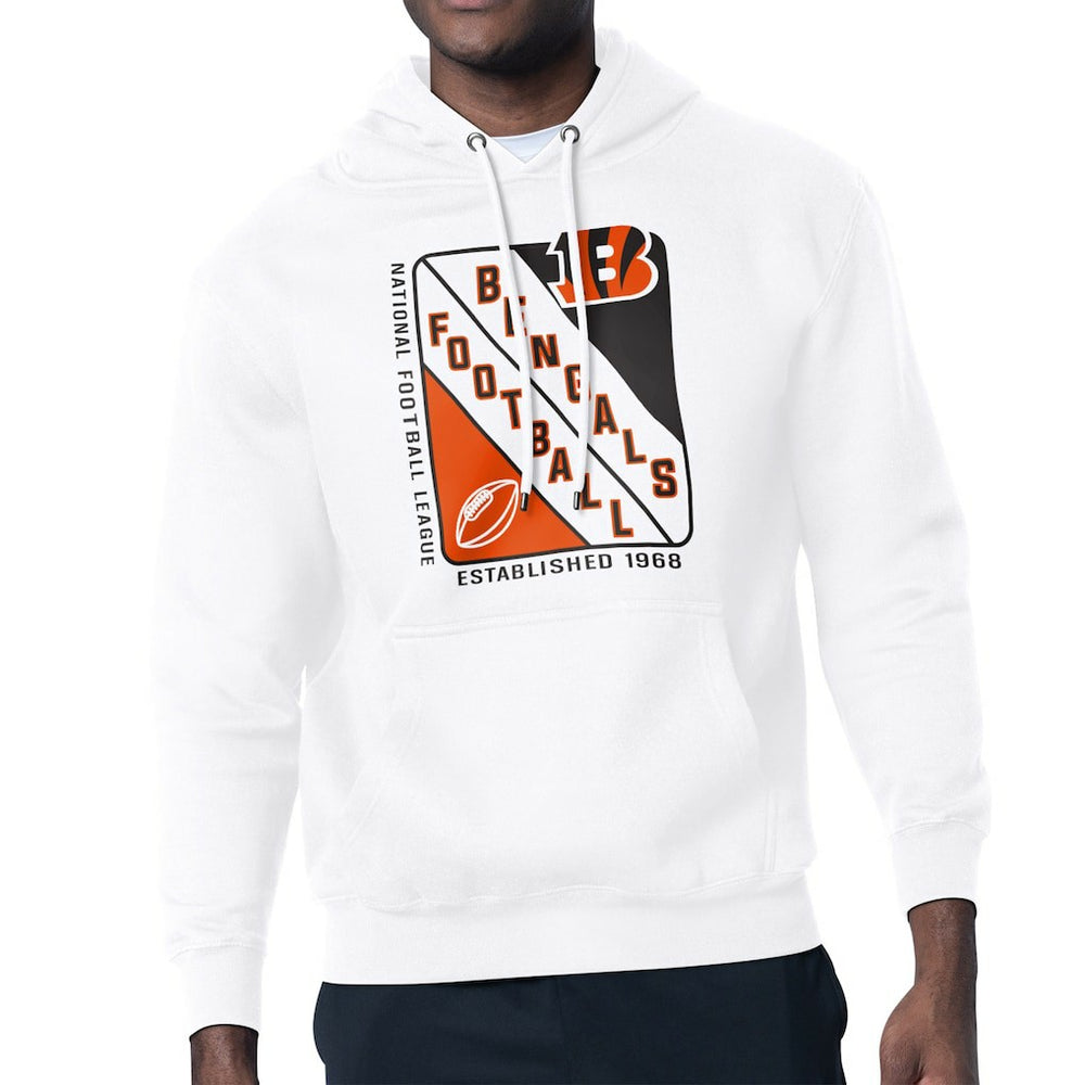 Cincinnati Bengals Starter Shield Logo Pullover Hoodie White