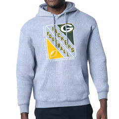 Green Bay Packers Starter Shield Logo Pullover Hoodie Heather Gray