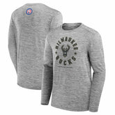 Milwaukee Bucks NBA Hoops for Troops Long Sleeve T-Shirt Heather Gray