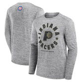 Indiana Pacers NBA Hoops for Troops Long Sleeve T-Shirt Heather Gray