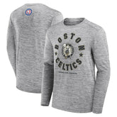 Boston Celtics NBA Hoops for Troops Long Sleeve T-Shirt Heather Gray