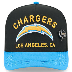 Los Angeles Chargers New Era 2025 NFL Draft On Stage A-Frame 59FIFTY Fitted Hat Black/Powder Blue