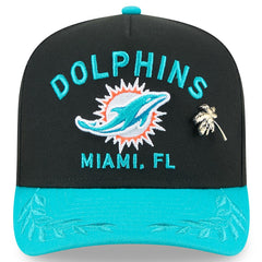 Miami Dolphins New Era 2025 NFL Draft On Stage A-Frame 59FIFTY Fitted Hat Black/Aqua