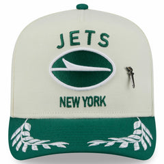 New York Jets New Era 2025 NFL Draft A-Frame 59FIFTY Fitted Hat Cream/Green