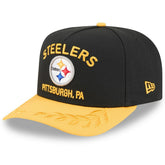 Pittsburgh Steelers New Era 2025 NFL Draft A-Frame 9FIFTY Snapback Hat Black/Gold