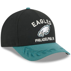 Philadelphia Eagles New Era 2025 NFL Draft 9FORTY A-Frame M-Crown Adjustable Hat Black/Midnight Green