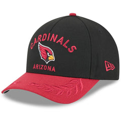 Arizona Cardinals New Era 2025 NFL Draft 9FORTY A-Frame M-Crown Adjustable Hat Black/Cardinal