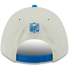 Detroit Lions New Era 2025 NFL Draft 9FORTY A-Frame M-Crown Adjustable Hat Cream/Blue
