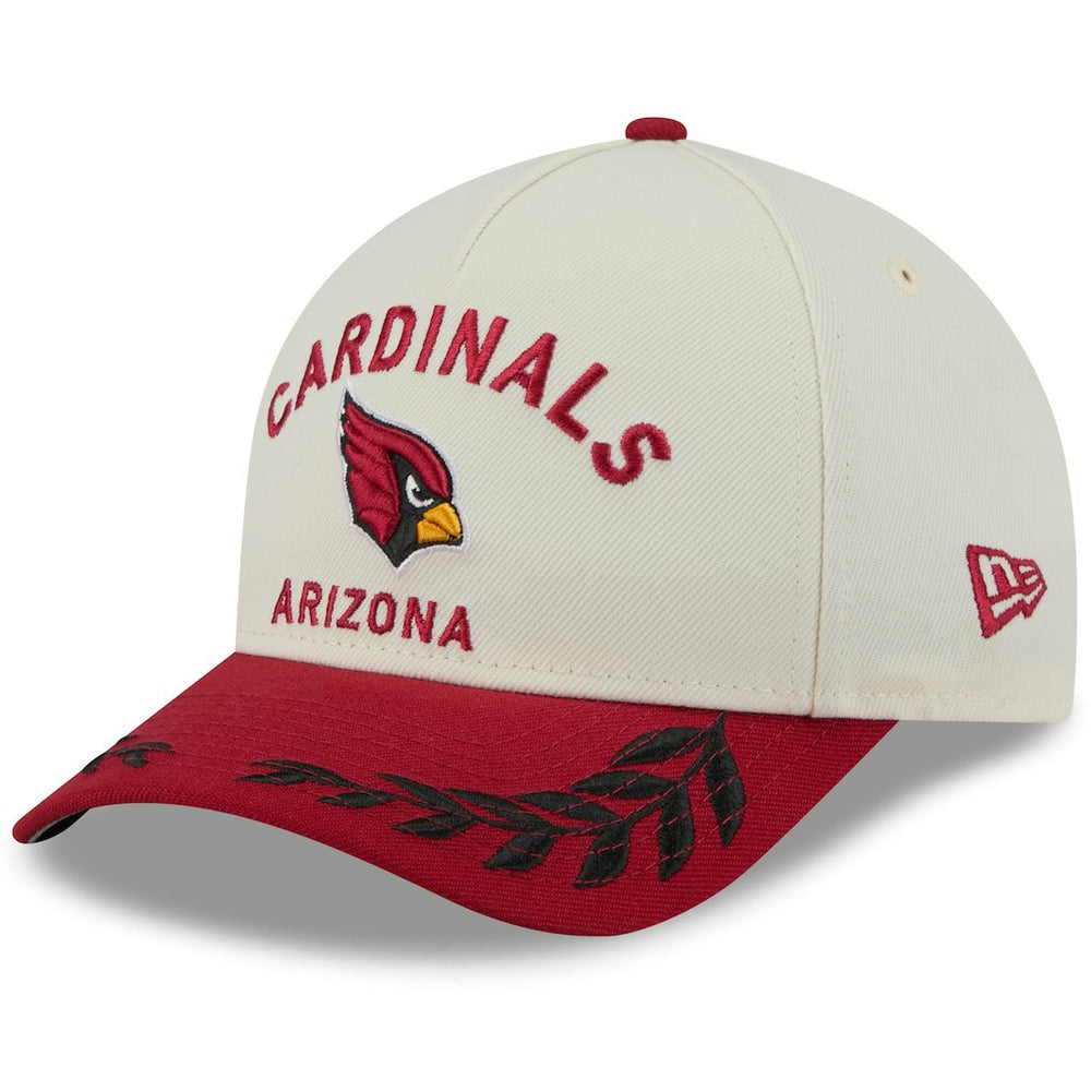 Arizona Cardinals New Era 2025 NFL Draft 9FORTY A-Frame M-Crown Adjustable Hat Cream/Cardinal