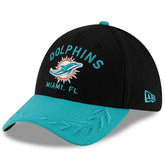 Miami Dolphins New Era 2025 NFL Draft 39THIRTY Flex Hat Black/Aqua