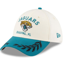 Jacksonville Jaguars New Era 2025 NFL Draft 39THIRTY Flex Hat Cream/Teal