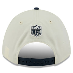 Dallas Cowboys New Era 2025 NFL Draft 9FORTY A-Frame M-Crown Adjustable Hat Cream/Navy