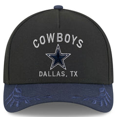 Dallas Cowboys New Era Youth 2025 NFL Draft 9FORTY A-Frame M-Crown Adjustable Hat Black/Navy