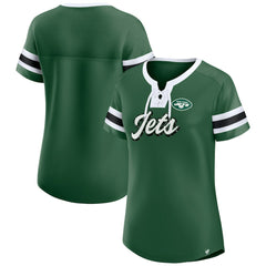 New York Jets Women's Original State Lace-Up T-Shirt Green
