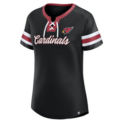 Arizona Cardinals Women's Original State Lace-Up T-Shirt Black