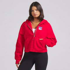 NHL New York Rangers lululemon Women's Scuba Oversized Half-Zip Hoodie - True Red