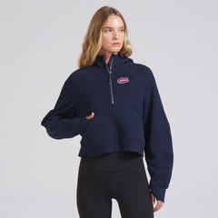 NHL Montreal Canadiens lululemon Women's Scuba Oversized Half-Zip Hoodie - True Navy
