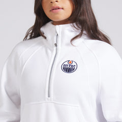 NHL Edmonton Oilers lululemon Women's Scuba Oversized Half-Zip Hoodie - White