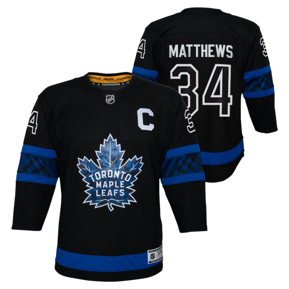 NHL Auston Matthews Toronto Maple Leafs Youth Alternate Premier Player Jersey - Black