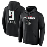 Michael Penix Jr. Atlanta Falcons Name & Number Team Wordmark Pullover Hoodie Black