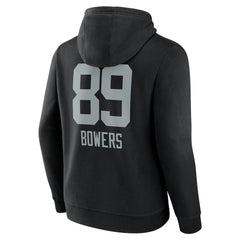 Brock Bowers Las Vegas Raiders Name & Number Team Wordmark Pullover Hoodie Black