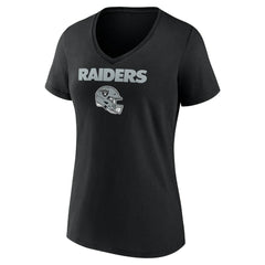 Brock Bowers Las Vegas Raiders Women's Name & Number Team Wordmark V-Neck T-Shirt Black