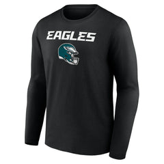 Saquon Barkley Philadelphia Eagles Name & Number Team Wordmark Long Sleeve T-Shirt Black