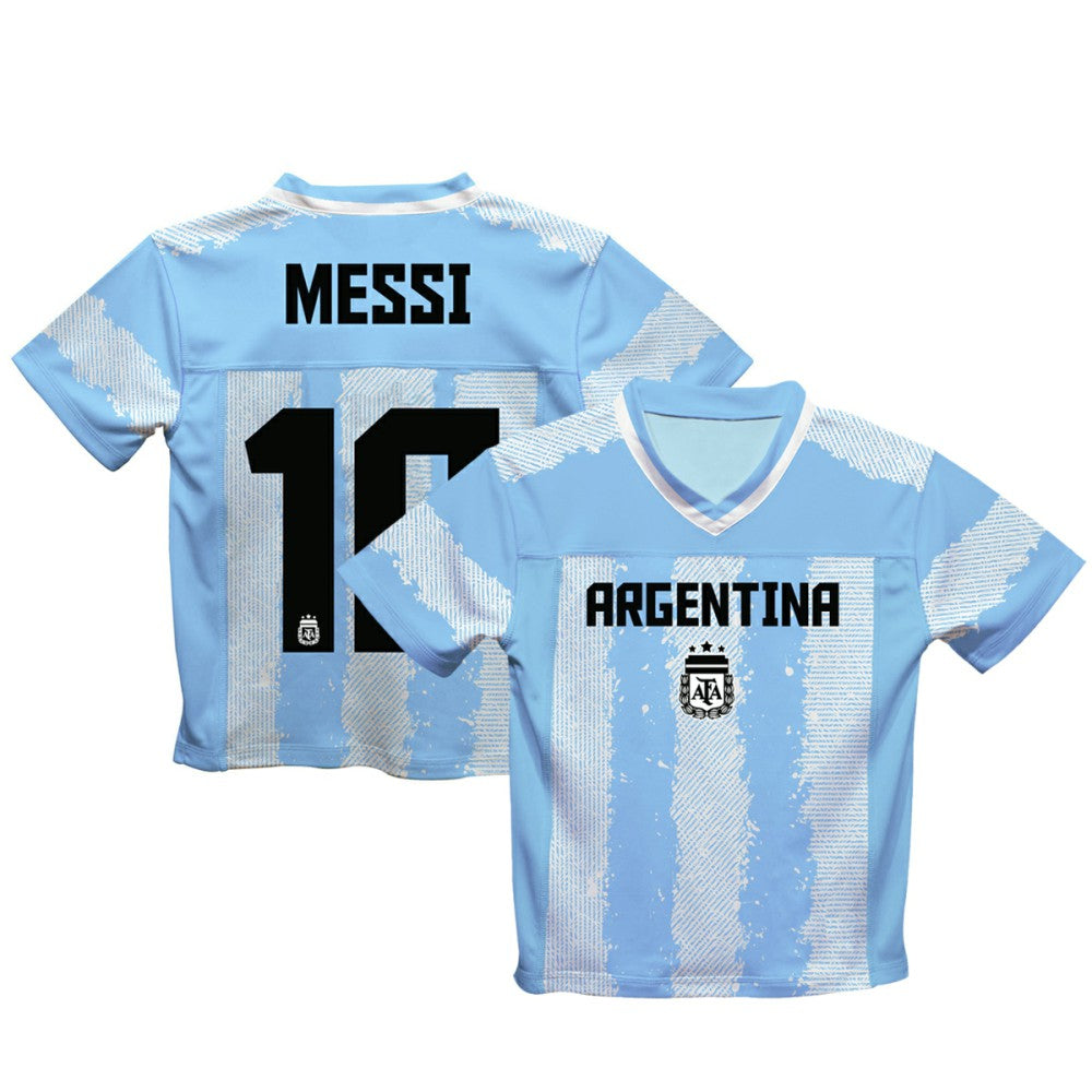 Lionel Messi Argentina National Team Vive La Fete Football Jersey Light Blue sale