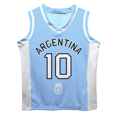 Lionel Messi Argentina National Team Vive La Fete Mesh Basketball Jersey Light Blue