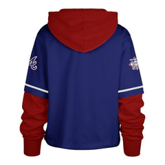 Atlanta Braves '47 Women's City Connect Shortstop Cropped Pullover Hoodie - Royal Hoodies