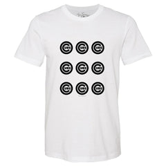 Chicago Cubs Tiny Turnip Women's Logo Grid T-Shirt - White T-shirts