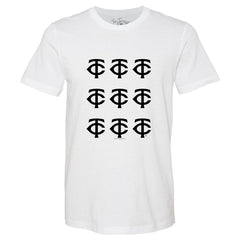 Minnesota Twins Tiny Turnip Women's Logo Grid T-Shirt - White T-shirts