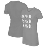 St. Louis Cardinals Tiny Turnip Women's Logo Grid T-Shirt - Gray T-shirts