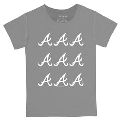 Atlanta Braves Tiny Turnip Youth Logo Grid T-Shirt - Gray T-shirts
