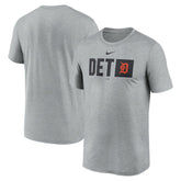 Detroit Tigers Nike Tricode Legend Performance T-Shirt - Heather Gray T-shirts