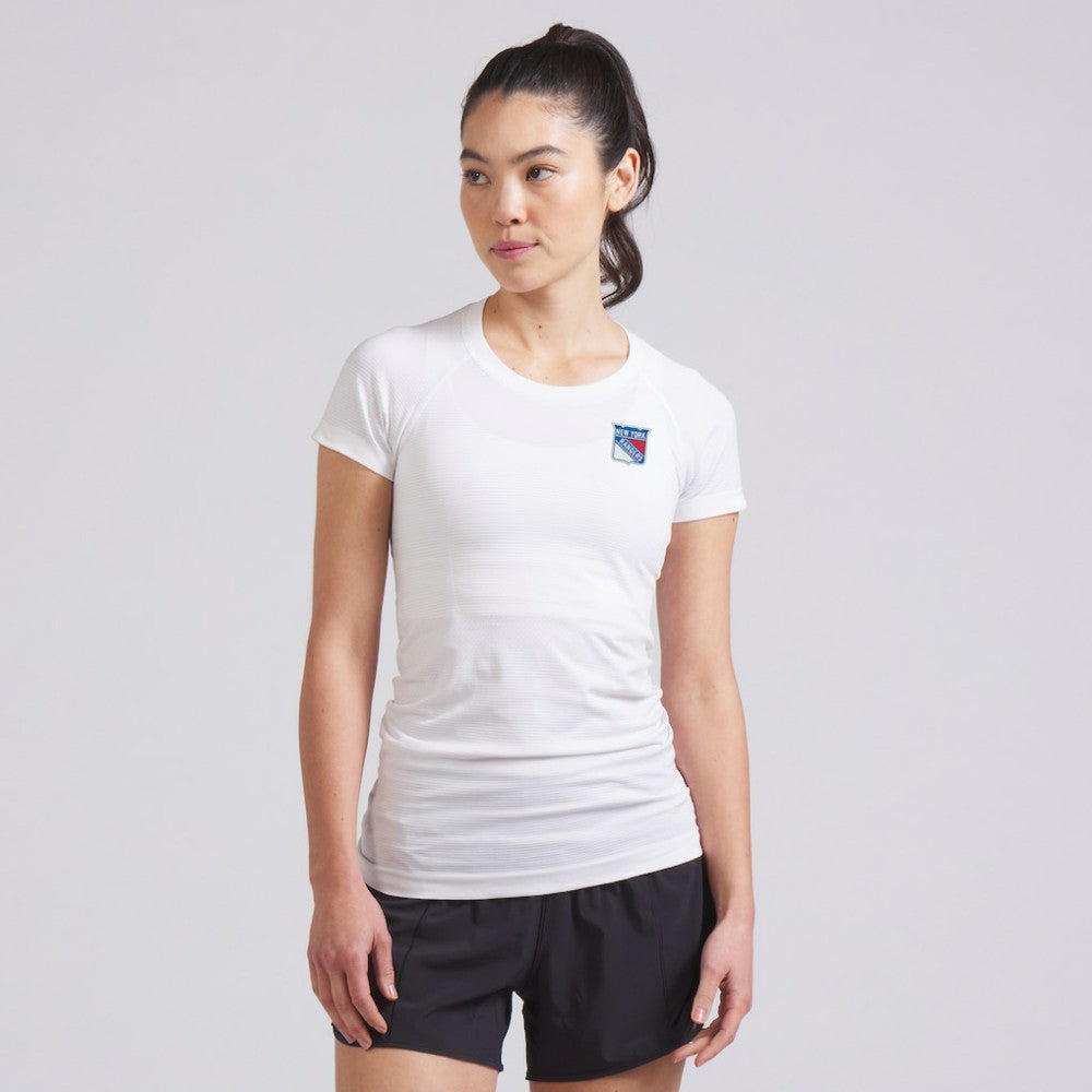 NHL New York Rangers lululemon Women's Swiftly Tech Short-Sleeve Shirt 2.0 - White