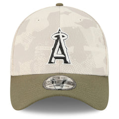 Los Angeles Angels New Era 2025 Armed Forces Day 39THIRTY Flex Hat - Light Beige/Olive Hats