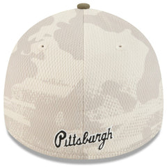 Pittsburgh Pirates New Era 2025 Armed Forces Day 39THIRTY Flex Hat - Light Beige/Olive Hats