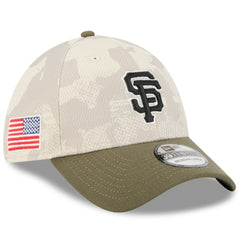San Francisco Giants New Era 2025 Armed Forces Day 39THIRTY Flex Hat - Light Beige/Olive Hats