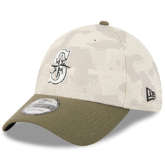 Seattle Mariners New Era 2025 Armed Forces Day 39THIRTY Flex Hat - Light Beige/Olive Hats