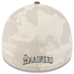 Seattle Mariners New Era 2025 Armed Forces Day 39THIRTY Flex Hat - Light Beige/Olive Hats