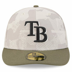 Tampa Bay Rays New Era 2025 Armed Forces Day 59FIFTY Fitted Hat - Light Beige/Olive Hats