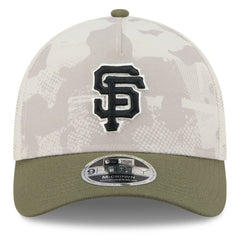 San Francisco Giants New Era 2025 Armed Forces Day 9FORTY M-Crown A-Frame Adjustable Hat - Light Beige/Olive Hats
