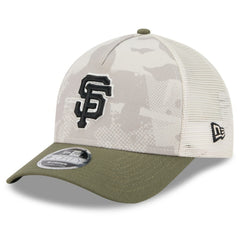 San Francisco Giants New Era 2025 Armed Forces Day 9FORTY M-Crown A-Frame Adjustable Hat - Light Beige/Olive Hats
