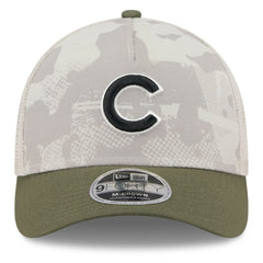 Chicago Cubs New Era 2025 Armed Forces Day 9FORTY M-Crown A-Frame Adjustable Hat - Light Beige/Olive Hats