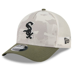 Chicago White Sox New Era 2025 Armed Forces Day 9FORTY M-Crown A-Frame Adjustable Hat - Light Beige/Olive Hats