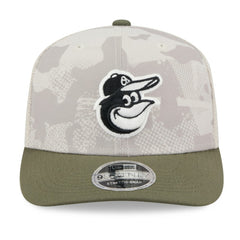 Baltimore Orioles New Era 2025 Armed Forces Day 9SEVENTY Stretch-Snap Hat - Light Beige/Olive Hats